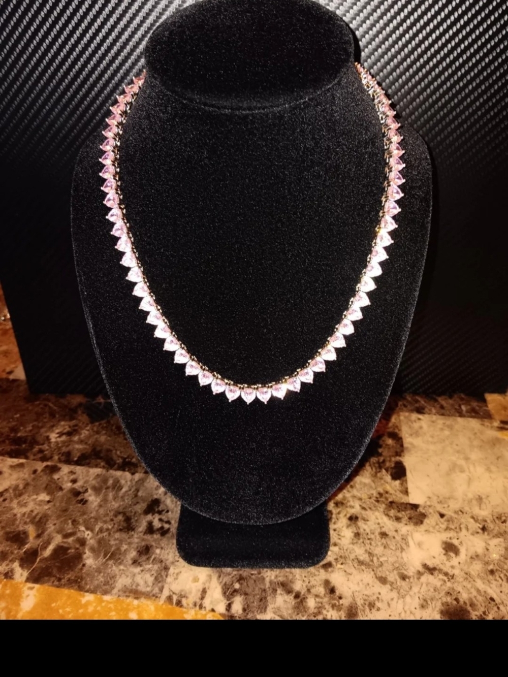Pink Crystal Marquise Necklace - Women Jewelry